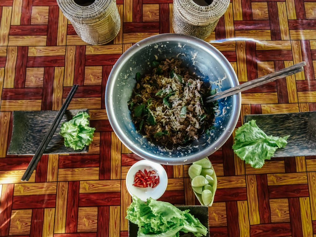 Banana blossom salad with chicken